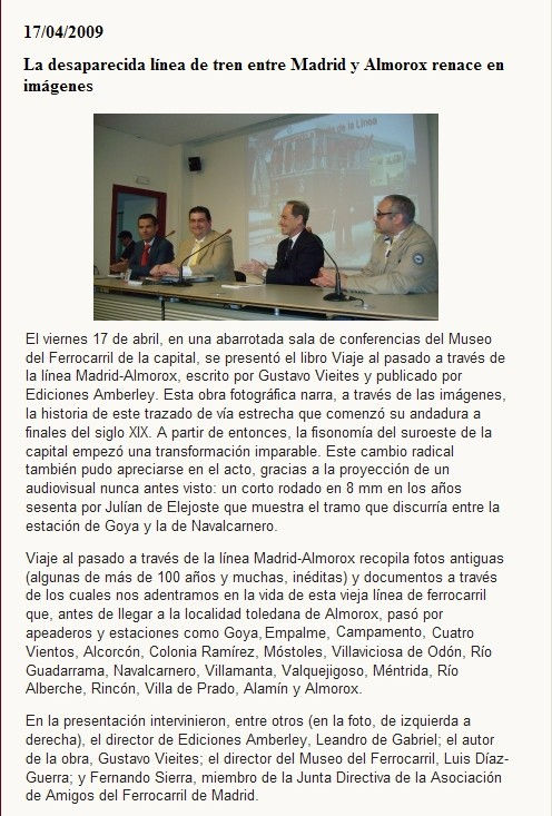 Libro L�nea MADRID-ALMOROX